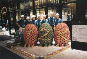 Halsall Associates staff behind the "Y2K Bug" they made with food cans for the CANstruction charity event in December. The real computer bugs had evidently been squashed out of existence by the time New Year's Eve 2000 rolled around. CANstruction was partly sponsored by Consulting Engineers of Ontario. Eight teams of engineers and architects had to make an artistic creation using 32,000 tonnes of prepackaged food. The food was later donated to the Daily Bread Food Bank.LETTERS