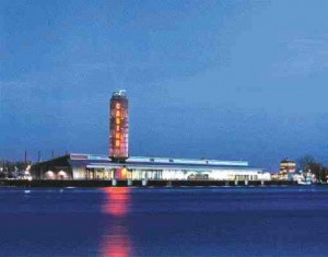 The finished casino; because it occupies an existing building it can be sited close to the water's edge.