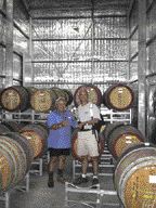 John Bringas, P.Eng. (at right) with master winemaker Rosario Trimboli in Australia.