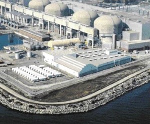 Aerial view of nuclear plant. The retrofit of one unit has involved 700 engineers and support staff, plus 1,000 OPG employees.