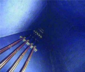 Mineral insulated (MI) cable in a shaft.