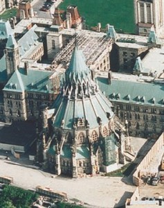 Library of Parliament in Ottawa; Golder oversaw major excavations below the building in 2002. The project required careful blasting to avoid causing damage to the heritage structure.