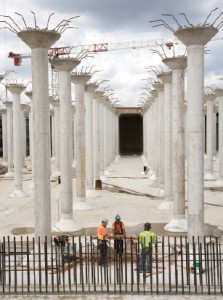 The scale of the new underground reservoir seen here without its roof is almost surreal. It has almost 450 columns, which are 9 metres high.