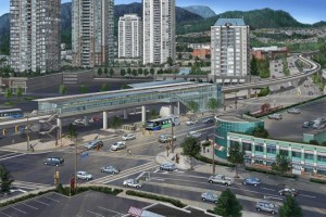 Future Coquitlam Central Station plaza on the Evergreen Line in Vancouver.