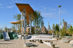 Corktown Common park in the West Don Lands, Toronto,  Image:  Waterfront Toronto.